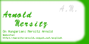 arnold mersitz business card